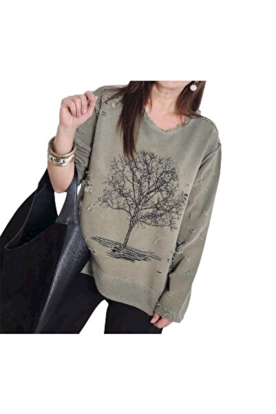 PHUTİ COLLECTION Torn Tree Sweatshirt