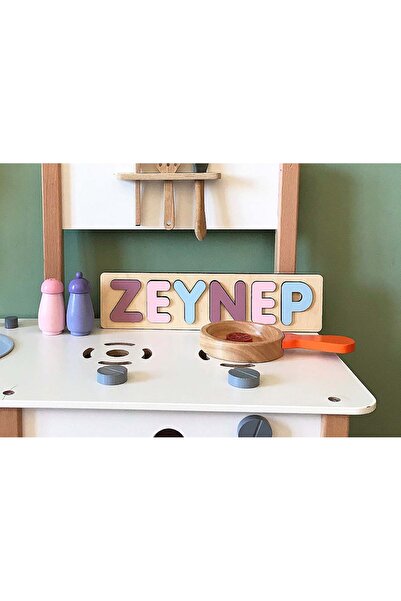 YILDIZHANDMADE Kişiye Özel Ahşap İsim Puzzle - Montessori Eğitici Oyuncak - R...