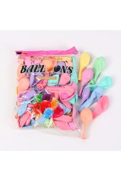 ENAGRO Set of 100 pastel latex balloons for parties and anniversaries
