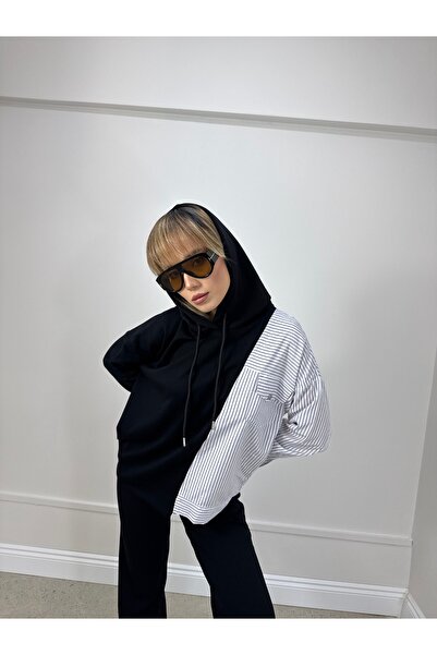 dilber fashion Stone Shirt Paneled Tracksuit Set