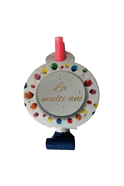 Mirific Party Set of 8 Multicolor Party Blowers, 26 cm, 'La Mulți Ani' QT9805