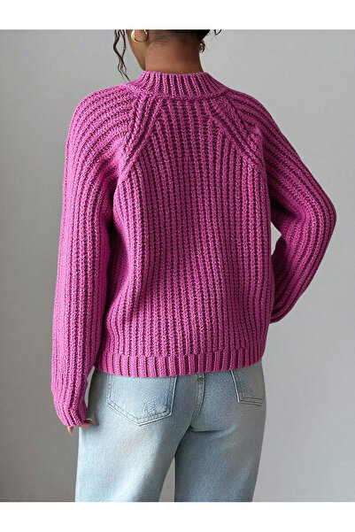 Knitoryx Γυναικείο πλεκτό πουλόβερ με σχέδιο κεράσι Πλεκτό με λαιμόκοψη μαλακό (3 χρώματα)