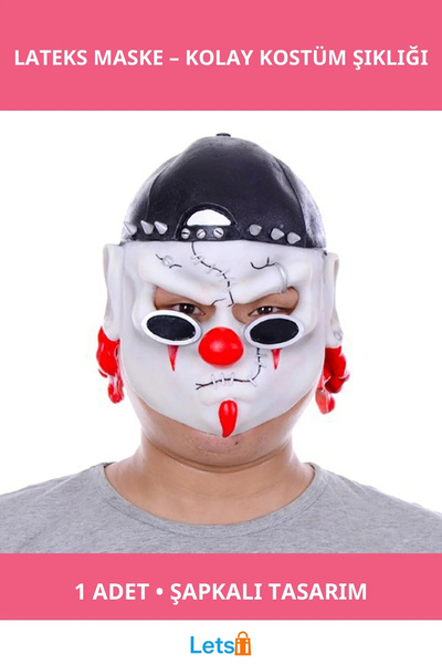 Letsii قناع لاتكس مع قبعة 1 قطعة