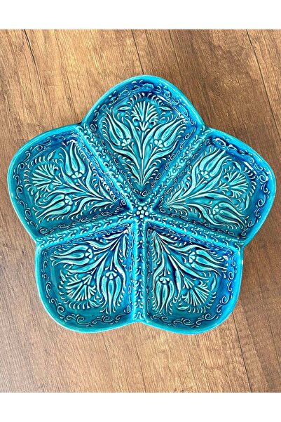 MUGUSA HEDİYELİK EL YAPIMI ÇİNİ SERAMİK KABARTMA DESENLİ DAMLA MODEL FİRUZE /...