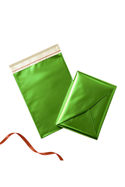 repro design 20x35 cm Yılbaşı Hediye Paketi Yeşil Metalize Kendinden Yapışkanlı – 10’lu Paket