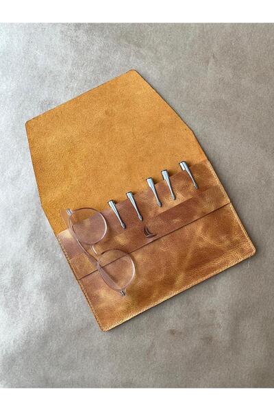 ALESTA LEATHER (Writing Name) Jumbo Size Pen Holder / Multi-Purpose Bag - Han...