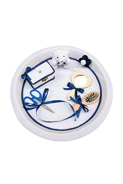 KidsMagazin Ursuleț de tunsoare din catifea cu detalii bleumarin