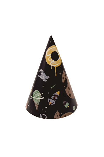 Mirific Party Set de 8 pălării de petrecere, negre, 15 cm