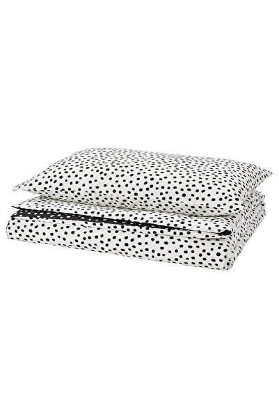 IKEA Duvet cover and pillowcase, black white/dotted, 150 x 200/50 x 80 cm