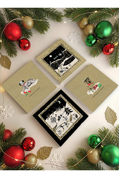 Creatick Design New Year's Themed Stone Coasters, New Year's Gift, Set of 4, ...