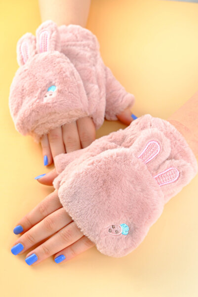 Jack Ferrero Peluş Kürk Örgü Eldiven Peluş Parmaksız Eldiven Kış Yumuşak Sıcak Kalın Kız Erkek 7 yaş ve üzeri,,,