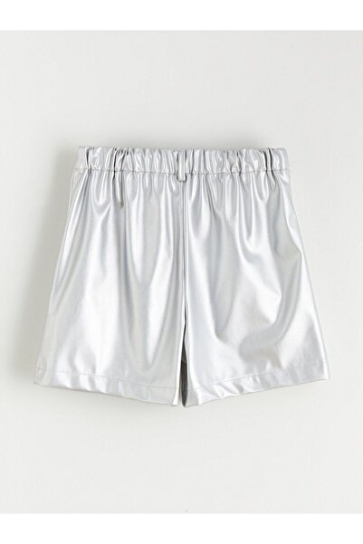 LC Waikiki Lcw Kids Pleated Leather-Look Girls' Shorts