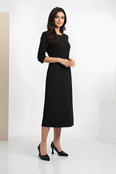 Modaarmada Black Leather 7 cm Goblet Heel Women's Stiletto