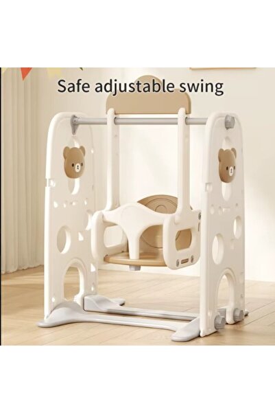 FULLJOY 3-in-1 Slide and Swing Set with Basketball Hoop for Kids, Indoor and Outdoor Playground Set for Toddlers