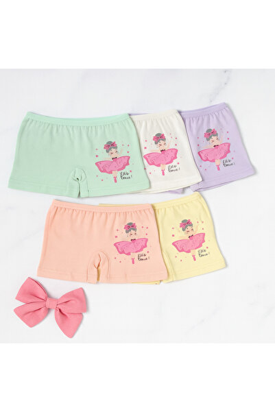 SWELLA Kız Cocuk Atlet Boxer 5'li Takım %100 Pamuk TATLIKİDS