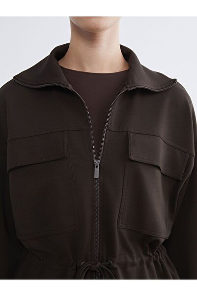 LC Waikiki Γυναικείο φούτερ με φερμουάρ LCW Modest ψηλός λαιμός oversized