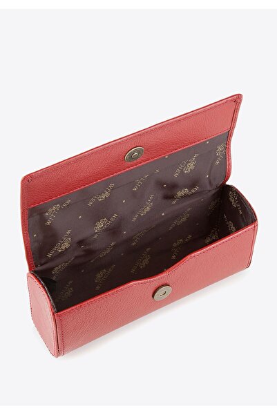 Wittchen Men's Leather Glasses Case, Simple Red, Leather