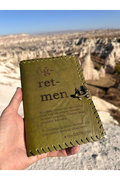 zarif atölye Teacher Themed Leather Notebook