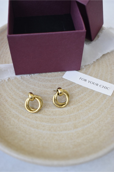 Vona Atelier Gold Sarmal Küpe