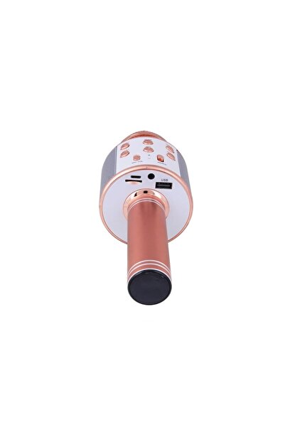 stuffix Kids karaoke microphone with Bluetooth, built-in speaker, wireless, USB, rose-gold, SmartK