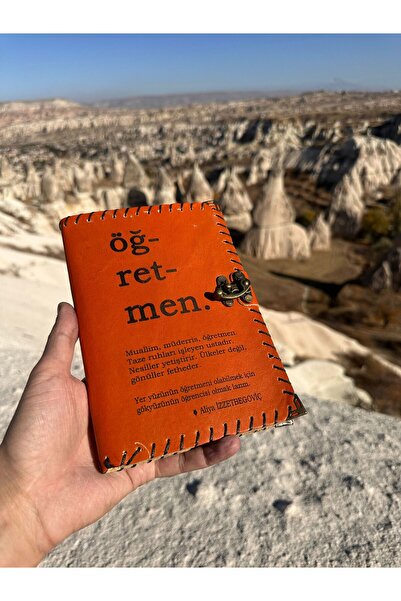 zarif atölye Leather Notebook for Teacher's Day