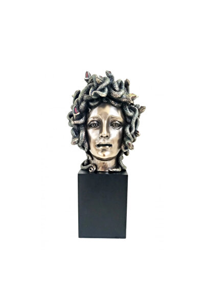 İTALFAMA Bronze Medusa Head Statuette H21