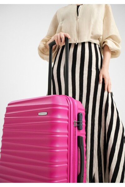 Wittchen Men's Medium Ribbed ABS Suitcase Pink Pink ABS