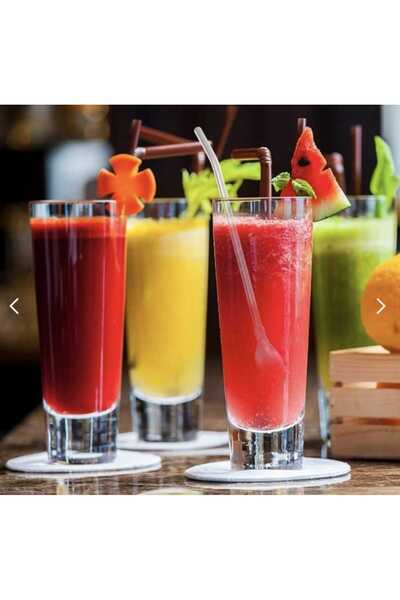 LOVYCO 6-Piece Stainless Steel Cocktail Bar Forks with Straws and Cleaning Brush, Latte Forks with Straws 22 cm