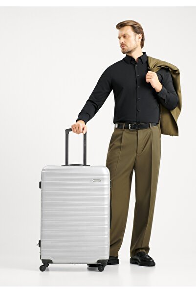 Wittchen Valiză mare bărbătească cu nervuri din ABS, gri, gri ABS