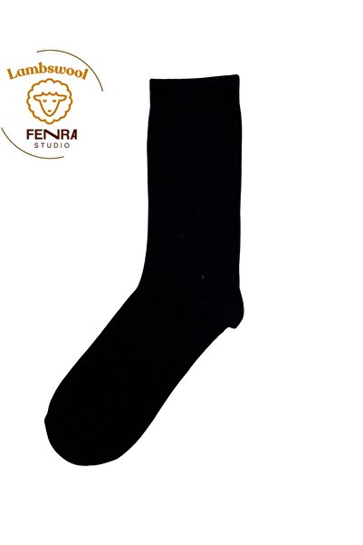 FENRA STUDIO Women's Winter Thermal Wool Warm Lambswool Black Socks