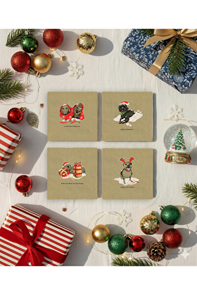 Creatick Design New Year's Themed Stone Coasters, New Year's Gift, Set of 4, ...