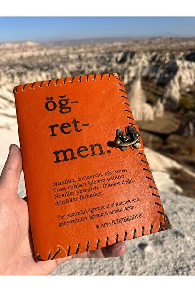 zarif atölye Leather Notebook for Teacher's Day