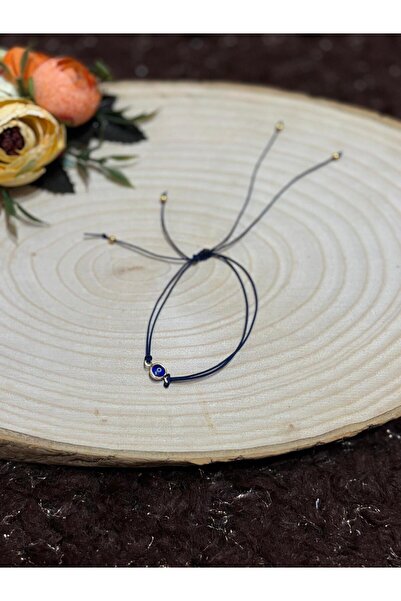 golden takış Minimalist Nazar Boncuklu İp Bileklik