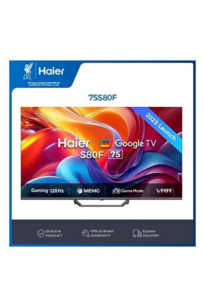 Haier تلفزيون جوجل الذكي 4K QLED مقاس 75 بوصة - H75S80FUX (أسود)