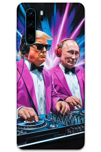 MRCİLETİSİM غطاء خلفي لهاتف هواوي P30 Pro بنمط HD مطبوع - دي جي ترامب بوتين