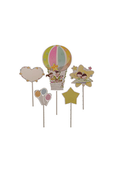 Mirific Party Multicolor Cake Topper Set, sky