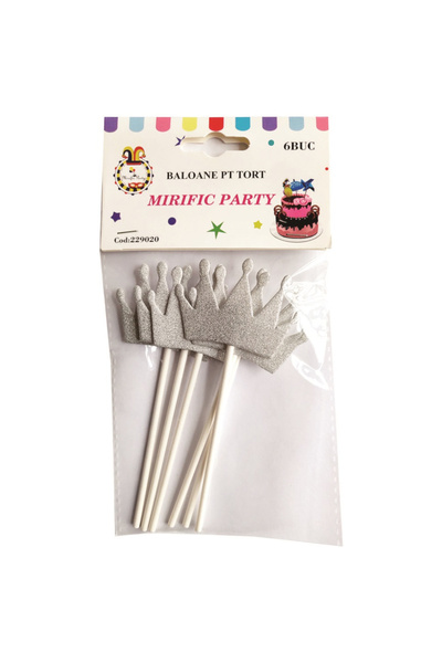 Mirific Party Silver glitter topper set, crown