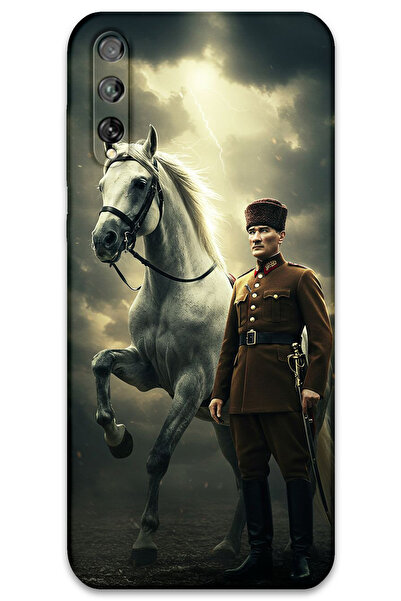 MRCİLETİSİM غطاء خلفي لهاتف هواوي P Smart S / Y8P بنمط HD مطبوع - أتاتورك شيمبك