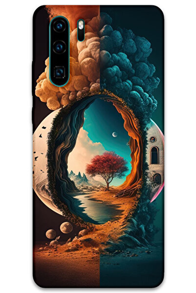 MRCİLETİSİM غطاء خلفي لهاتف هواوي P30 برو بنمط HD مطبوع - ليلة القمر