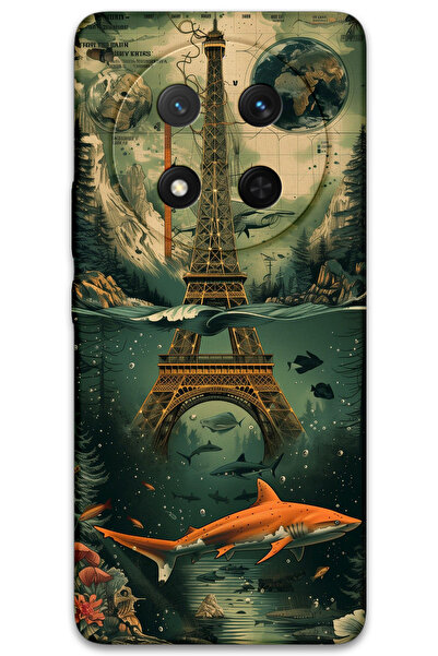 MRCİLETİSİM غطاء خلفي لهاتف هواوي هونور ماجيك 7 لايت بنمط HD مطبوع - برج إيفل...