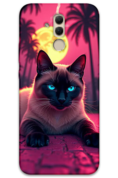 MRCİLETİSİM غطاء خلفي لهاتف هواوي ميت 20 لايت بنمط HD مطبوع - قطة مشغولة