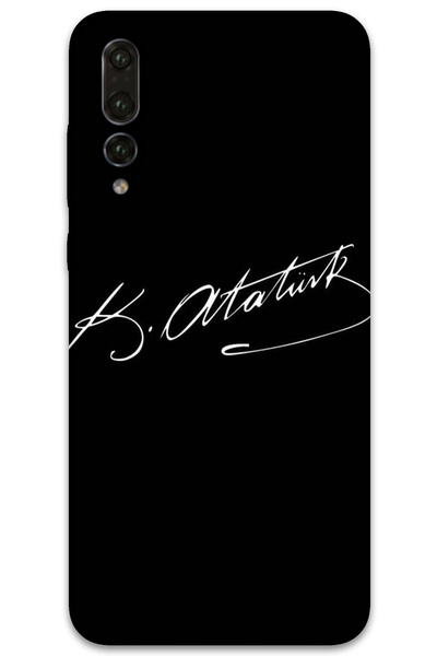 MRCİLETİSİM غطاء خلفي لهاتف هواوي P20 Pro بنمط HD مطبوع - توقيع أتاتورك