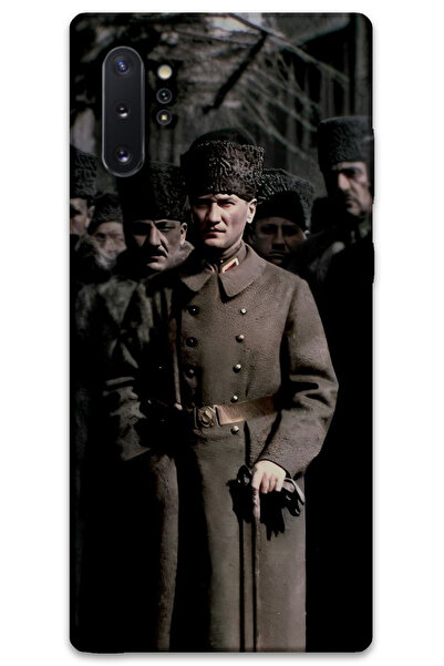 MRCİLETİSİM غطاء خلفي لهاتف سامسونج جالاكسي نوت 10 بلس بنمط HD مطبوع - أتاتورك كالباك