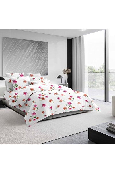 Kring Kring bed linen, 2 persons, 100% cotton, 132 TC, floral print, bed sheet 200 x 220 cm, c