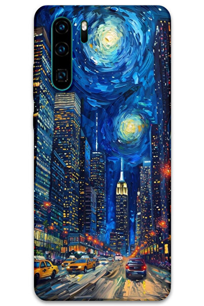 MRCİLETİSİM غطاء خلفي لهاتف هواوي P30 Pro بنمط HD مطبوع - شارع الفن