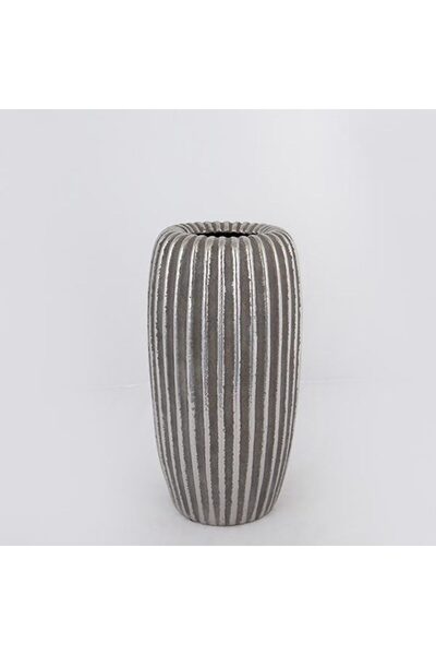 EUROLAMP Ceramic Vase H29.5 cm Brown-Silver