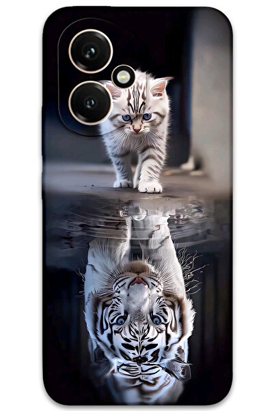 MRCİLETİSİM غطاء خلفي لهاتف هواوي هونور 400 بنمط HD مطبوع - انعكاس القطط
