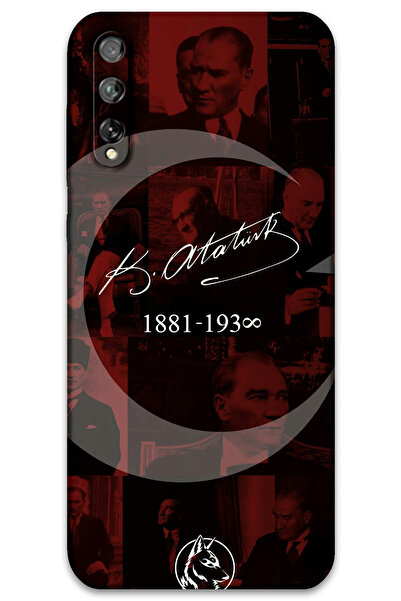 MRCİLETİSİM غطاء خلفي لهاتف هواوي P Smart S / Y8P بنمط HD مطبوع - نجمة أتاتورك