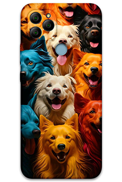 MRCİLETİSİM غطاء خلفي من جنرال موبايل GM 21 بنمط HD مطبوع - كلاب ملونة