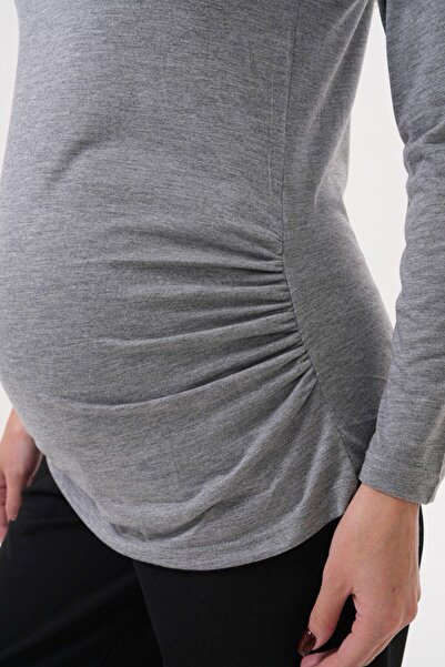 BIG LESSON Maternity Crew Neck Long Sleeve 100% Cotton T-Shirt